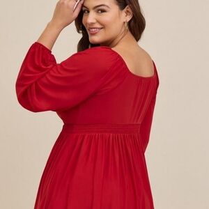 Torrid Rich Red Smocked Dress